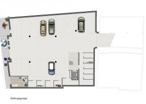 ingekleurde sfeer plattegrond - woningen garage
